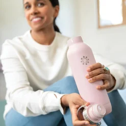 Water Bottles<Lifefactory Stainless Steel Double Wall Insulated Water Bottle, 32 oz., Desert Rose (LIFLS365MDR4)