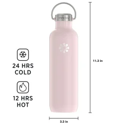 Water Bottles<Lifefactory Stainless Steel Double Wall Insulated Water Bottle, 32 oz., Desert Rose (LIFLS365MDR4)