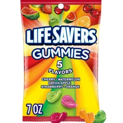 Gummy & Chewy Candy<LifeSavers 5 Flavors Gummies Candy, 7 oz. (08342)