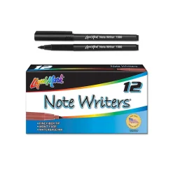Southwest School Supply Liqui-Mark Note Writer Fiber Point Markers, Black, 12Ea/Dz (14940BKBX) New