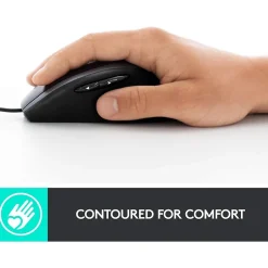 Logitech Advanced Ergonomic Ambidextrous Optical USB Mouse, Black (910-007476)* Ergonomic Mice