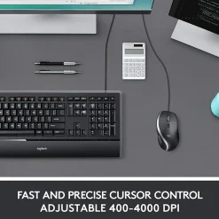 Logitech Advanced Ergonomic Ambidextrous Optical USB Mouse, Black (910-007476)* Ergonomic Mice