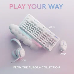 Logitech Aurora G715 Wireless Ergonomic Gaming Keyboard, White Mist (920-010453)* Ergonomic Keyboards