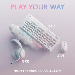 Logitech Aurora Wireless Gaming Over-Ear Headphones, Bluetooth, White Mist (981-001082)