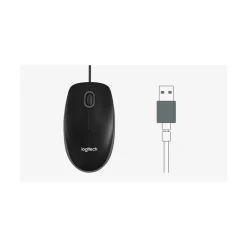Logitech B100 Wired Ambidextrous Optical USB Mouse, Black (910-001439)* Ergonomic Mice