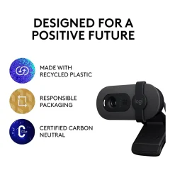 Logitech Brio 100 Full HD 1080p Webcam, 2 Megapixels, Graphite (960-001580)* Webcams