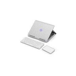 Logitech Casa Pop-Up Desk Work From Home Kit: Laptop Stand, Keyboard, Touchpad & Storage, Nordic Calm (920-011238)