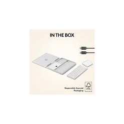 Logitech Casa Pop-Up Desk Work From Home Kit: Laptop Stand, Keyboard, Touchpad & Storage, Nordic Calm (920-011238)