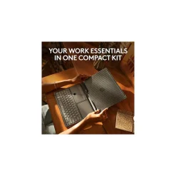 Logitech Casa Pop-Up Desk Work From Home Kit: Laptop Stand, Keyboard, Touchpad & Storage, Classic Chic (920-011236)