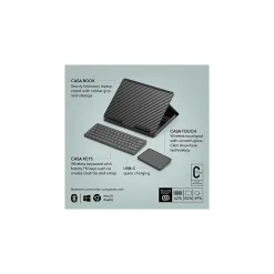 Logitech Casa Pop-Up Desk Work From Home Kit: Laptop Stand, Keyboard, Touchpad & Storage, Classic Chic (920-011236)