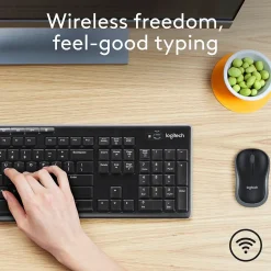 Logitech Combo MK270 Wireless Keyboard & Mouse, Black (920-004536)* Ergonomic Keyboard & Mouse Sets