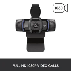 Logitech C920S Pro 1080p HD Webcam, Black (960-001257)* Webcams