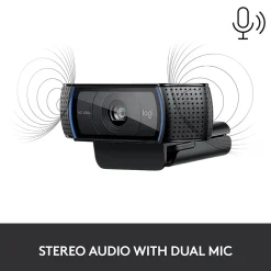 Logitech C920S Pro 1080p HD Webcam, Black (960-001257)* Webcams
