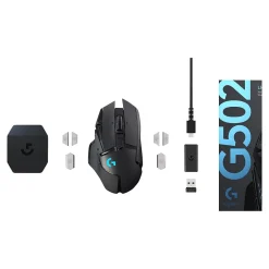 Logitech G502 LIGHTSPEED Wireless Ambidextrous Optical USB Gaming Mouse, Black (910-005565)* Mice