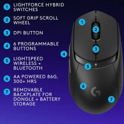 Logitech G309 LIGHTSPEED Wireless Optical Gaming Mouse, Black (910-007197)* Mice