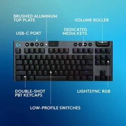 Logitech G Series G915 X LIGHTSPEED TKL Wireless Tactile Gaming Keyboard, Black (920-012715)* Keyboards