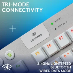 Logitech G Series G915 X LIGHTSPEED TKL Wireless Tactile Gaming Keyboard, White (920-012732)* Keyboards