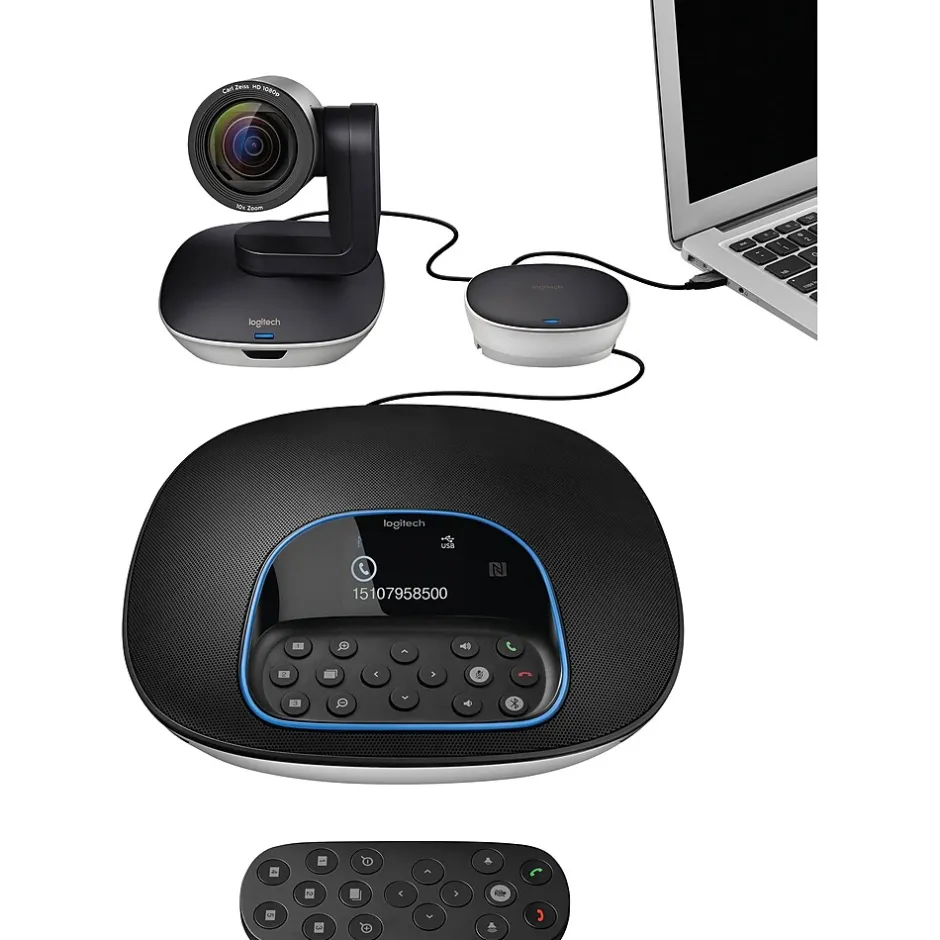 Logitech Group Video Conferencing System, High Definition, Black (960-001054)* Webcams