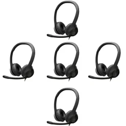Logitech H390 Computer Headset, Over-the-Head, Black, 5/Pack (Logi981-5pk-VB)* Headsets