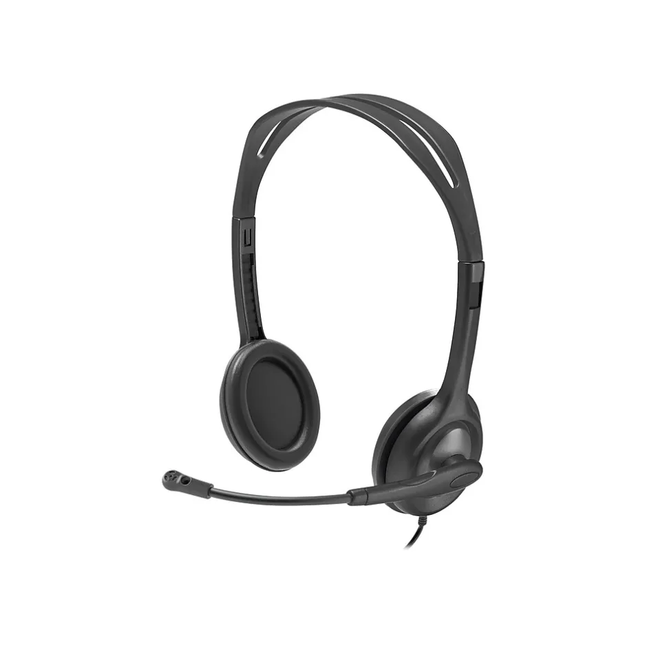 Logitech H111 For EDU Wired 3.5mm Stereo Computer On Ear Headset, Graphite (981-000999)* Headsets