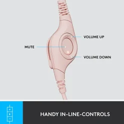 Logitech H390 Wired Headset For PC/Laptop, Rose Noise Canceling Stereo Computer Headset, USB-A (981-001280)* Headsets