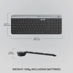 Logitech K585 Slim Multi-Device Wireless Keyboard, Graphite (920-011479)* Ergonomic Keyboards