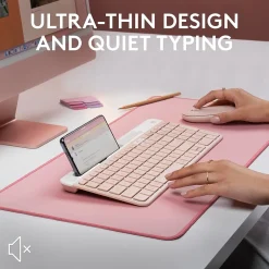 Logitech K585 Slim Multi-Device Wireless Keyboard, Rose (920-011477)* Keyboards