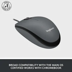 Logitech M100 Ambidextrous Optical USB Mouse, Black (910-001601)* Ergonomic Mice