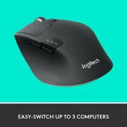 Logitech M720 TRIATHLON Wireless Ergonomic Optical Bluetooth & USB Mouse, Black (910-004790)* Ergonomic Mice