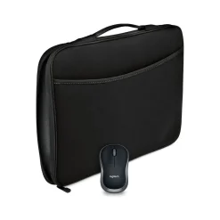 Logitech M185 Wireless Ambidextrous Optical Mouse with Laptop Sleeve, Black (910-004806)* Mice