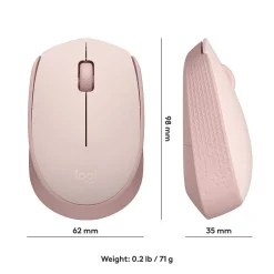 Logitech M170 Wireless Ambidextrous Optical Mouse, Rose (910-006862)* Mice