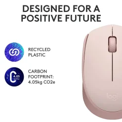 Logitech M170 Wireless Ambidextrous Optical Mouse, Rose (910-006862)* Mice