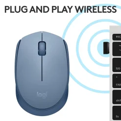 Logitech M170 Wireless Ambidextrous Optical Mouse, Blue/Gray (910-006863)* Mice