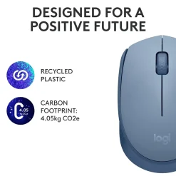 Logitech M170 Wireless Ambidextrous Optical Mouse, Blue/Gray (910-006863)* Mice