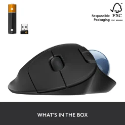 Logitech M575 Wireless Ergonomic Trackball Bluetooth & USB Mouse, (910-005869)* Ergonomic Mice