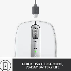 Logitech MX Anywhere 3 for Mac Ergonomic Wireless Laser Mouse, Pale Gray (910-005899)* Ergonomic Mice