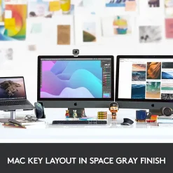 Logitech MX Keys for Mac Wireless Keyboard, Space Gray (920-009552)* Keyboards