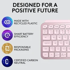 Logitech MX Keys Mini Wireless Ergonomic Keyboard, Rose (920-010474)* Ergonomic Keyboards