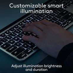 Logitech MX Keys S for Mac Wireless Keyboard, Space Gray (920-011621)* Keyboards