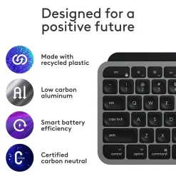 Logitech MX Keys S for Mac Wireless Keyboard, Space Gray (920-011621)* Keyboards