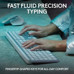 Logitech MX Keys S Wireless Keyboard, Pale Gray (920-011559)* Ergonomic Keyboards