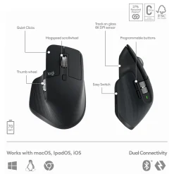 Logitech MX Keys S Wireless Ergonomic Keyboard and Optical Mouse Combo, Black (920-012274)* Ergonomic Keyboard & Mouse Sets