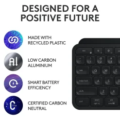 Logitech MX Keys S Wireless Ergonomic Keyboard and Optical Mouse Combo, Black (920-012274)* Ergonomic Keyboard & Mouse Sets
