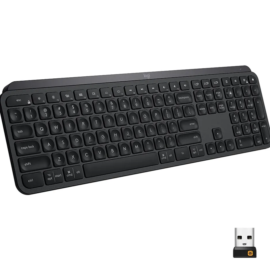 Logitech MX Keys Wireless Keyboard, Black (920-009295)* Keyboards