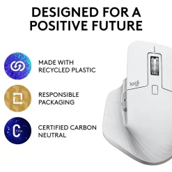Logitech MX Master 3S Wireless Ergonomic Optical Bluetooth & USB Mouse, Pale Gray (910-006558)* Ergonomic Mice
