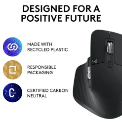 Logitech MX Master 3S Wireless Ergonomic Optical Bluetooth & USB Mouse, Black (910-006556)* Ergonomic Mice