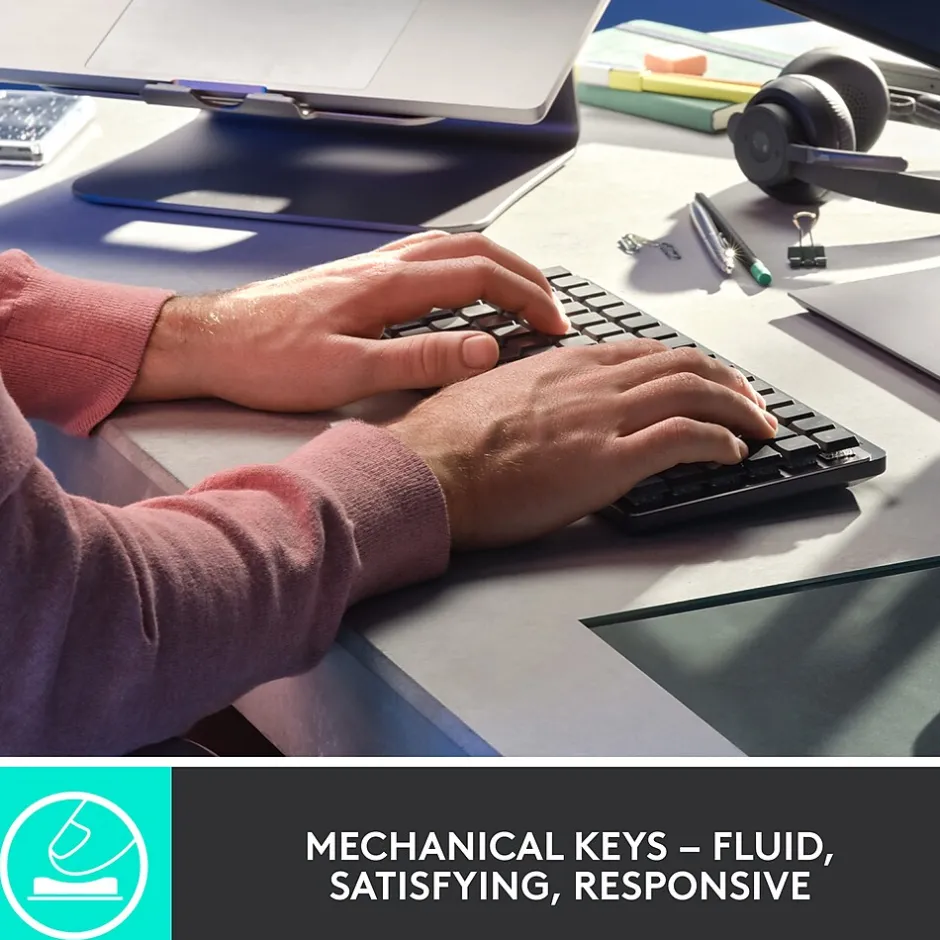 Logitech MX Mechanical Mini Illuminated Wireless Ergonomic Keyboard, Gray/Black (920-010550)* Ergonomic Keyboards