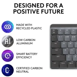 Logitech MX Mechanical Tactile Quiet Wireless Ergonomic Keyboard, Graphite (920-010547)* Ergonomic Keyboards