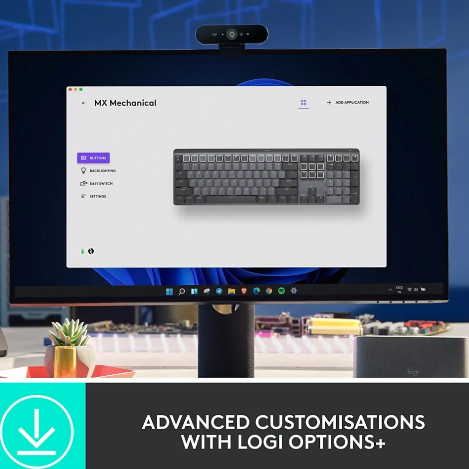 Logitech MX Mechanical Tactile Quiet Wireless Ergonomic Keyboard, Graphite (920-010547)* Ergonomic Keyboards