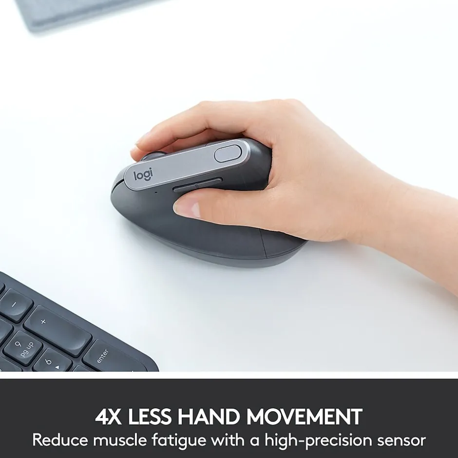 Logitech MX Vertical Wireless Ergonomic Vertical Ambidextrous Optical 2.4 GHz Mouse, Graphite (910-005447)* Ergonomic Mice
